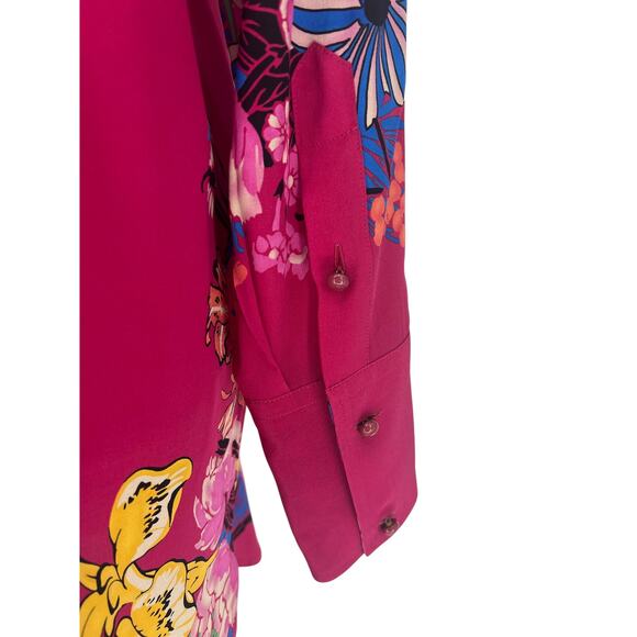 ETRO Silk Floral Print Longline Button-Down Tunic Shirt – Size 42 - Picture 7 of 13